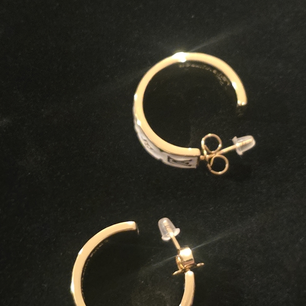 Gold and White Designer Earrings - Picture 5 of 13